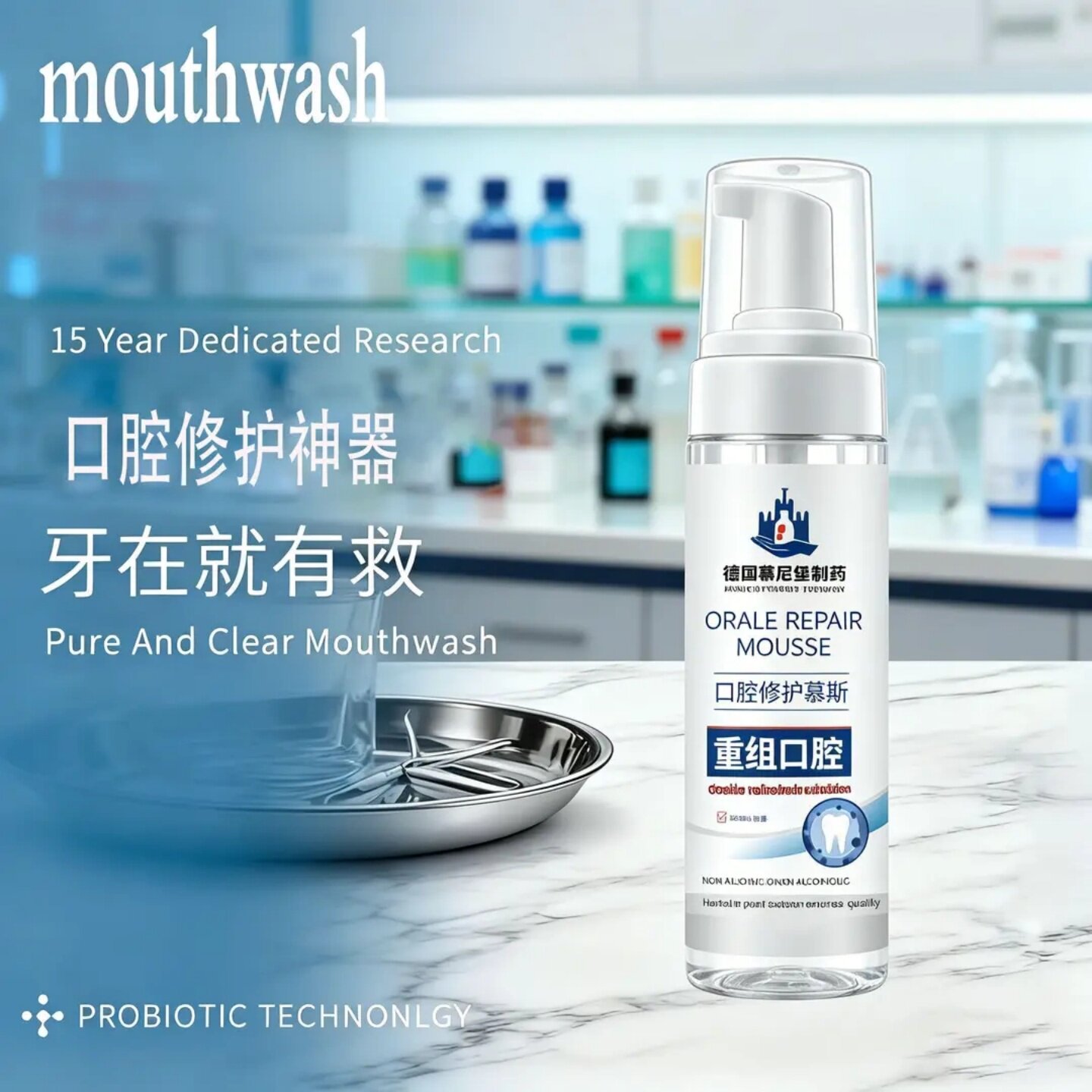 德国慕尼堡制药重组口腔修护慕斯异物清洁剂牙黄牙渍ULLMZ牙膏