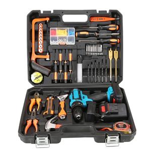新款 维修电钻工具箱 124件套电钻冲击钻工具箱套装 家用组合套装