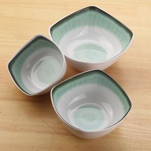 菜碗面碗塑料汤碗加厚碗家用吃饭碗 密胺碗四方碗创意面碗大号韩式