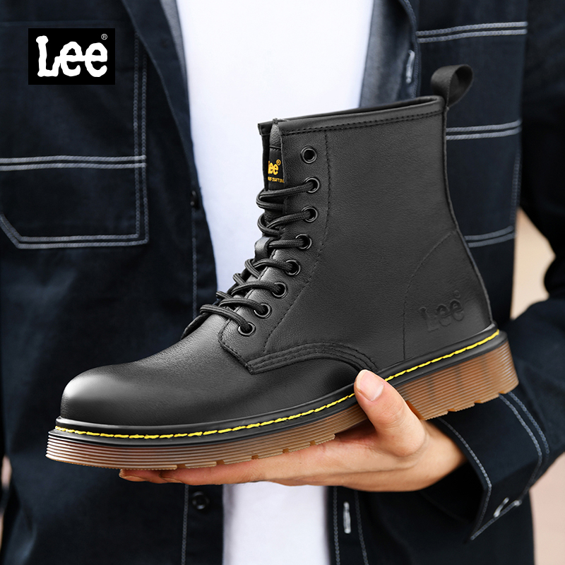 Lee复古英伦工装鞋皮面