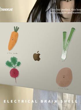艺术家插画蔬菜适用于苹果华为电脑macbook15保护壳mac笔记本新款檀雪M2pro15寸macbookair13膜M3轻薄冰晶壳