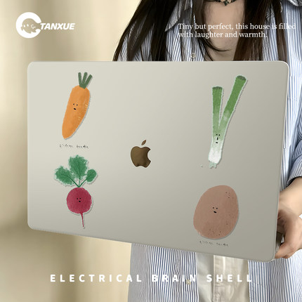 艺术家插画蔬菜适用于苹果华为电脑macbook15保护壳mac笔记本新款檀雪M2pro15寸macbookair13膜M3轻薄冰晶壳