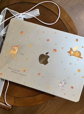 ins小鹿斑比适用于苹果华为电脑macbook15保护壳mac笔记本新款2025檀雪M2pro15寸macbookair13膜M3轻薄冰晶壳