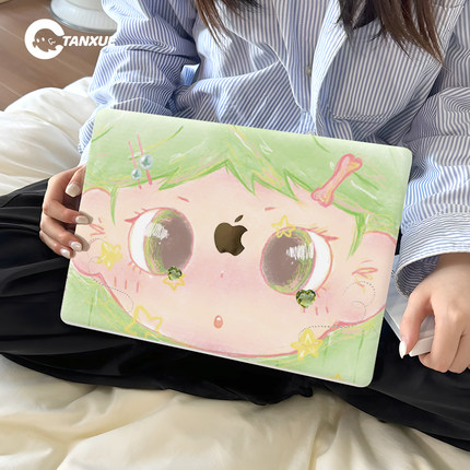 ins精灵眨眼睛适用于苹果华为电脑macbook保护壳macbookair套macbookpro笔记本14寸13.3外壳m2云感磨砂保护壳