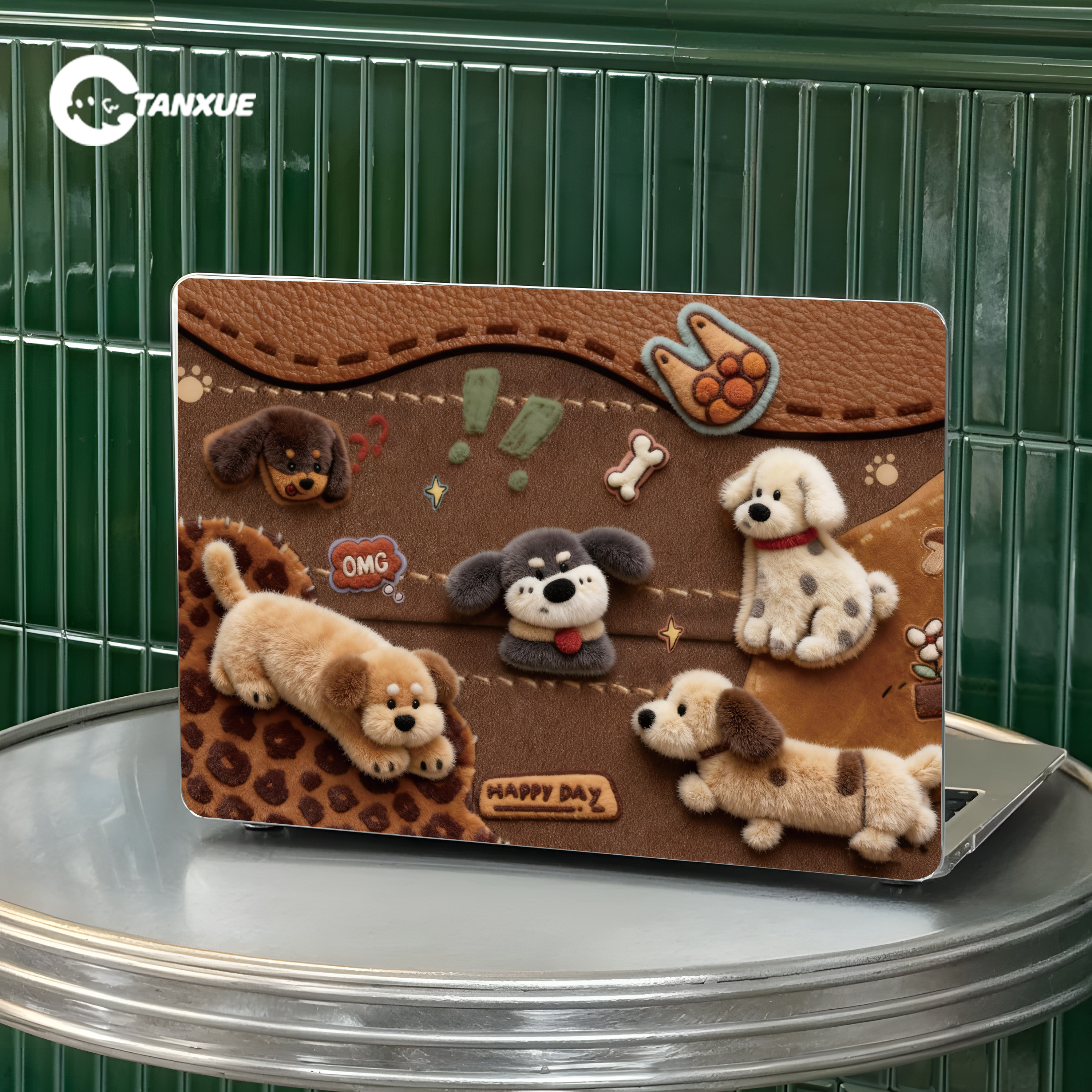 复古小狗适用于苹果华为电脑macbook15保护壳mac笔记本新款檀雪M2pro15寸macbookair13膜M3轻薄冰晶壳,3C数码配件,笔记本炫彩贴,淘宝优惠券,粉丝福利购,淘宝优惠卷