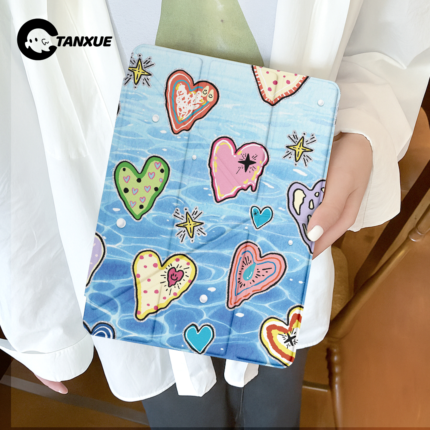 【ins幸运心】Y型三折平板保护壳