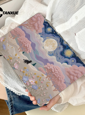 柔软春天毛毡猫适用于苹果华为电脑macbook15保护壳mac笔记本新款檀雪M2pro15寸macbookair13膜M3轻薄磨砂壳