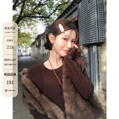 无袖 HAMYIHO 毛毛外套 冬季 高级感环保皮草加厚款 马甲女款 2025新款