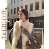 HAMYIHO 环保皮草毛毛马甲女外穿2025新款 冬叠穿仿山羊绒外套上衣