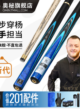 奥秘台球杆枪手中式八球杆斯诺克小头球杆黑八中头杆桌球杆男女生