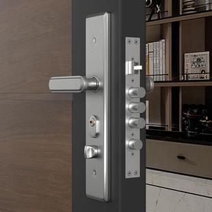 装 不锈钢防盗门锁家用通用型门把手全套大门入户手柄锁具铁门老式