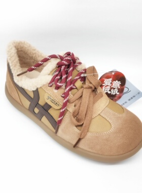 意尔康女靴2025冬季新款加绒女靴时尚百搭平底反绒皮5664AD130308