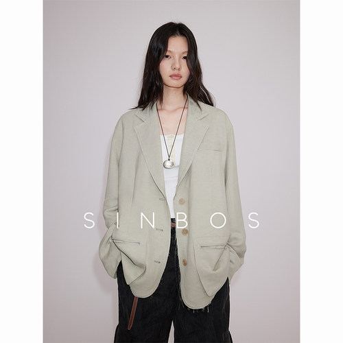 sinbos摩登回响 休闲西装外套女宽松慵懒风高级感西服2025秋新款