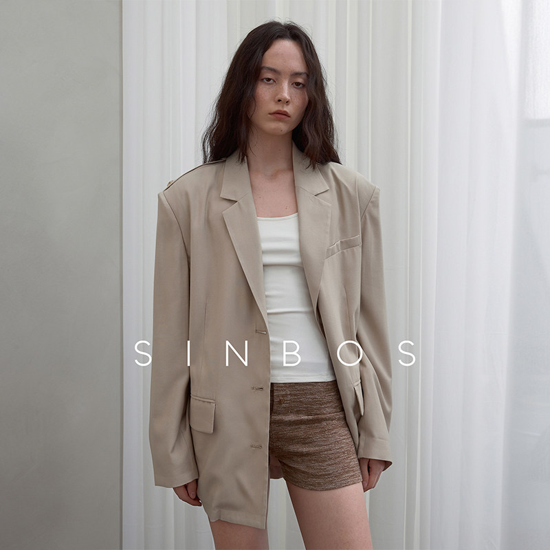 SINBOS白桦林 宽肩廓形挺阔感宽松休闲女士西装外套2025秋季新款图片
