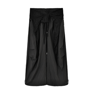 肌理感女士休闲裤秋季时尚学院风阔腿直筒及地宽松女士长裤