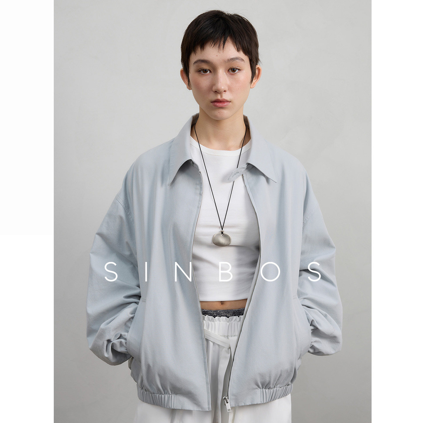 SINBOS柏林纪事 松弛感翻领宽松莱赛尔女休闲夹克外套25秋季新款图片