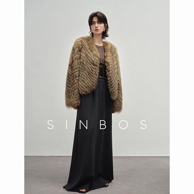 SINBOS鎏金 层次美学慵懒腔调 进口狐狸毛/貉子毛车条皮草外套女