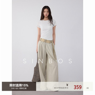 sinbos南风旅行 休闲裤女宽松慵懒裤子阔腿垂感长裤2025夏季新款