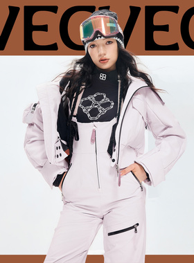 VECVEC滑雪服短款夹克外套羽绒保暖防风防水双板户外运动单板少女