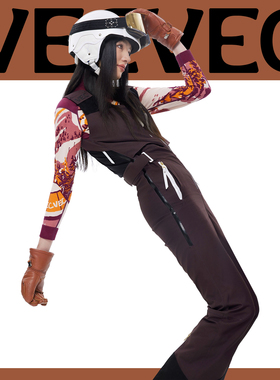 VECVEC机械弹3L单双板滑雪背带裤修身专业运动保暖防风防水女工装