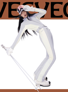 VECVEC双板连体滑雪服女套装2024新款滑雪衣防风防水专业滑雪装备