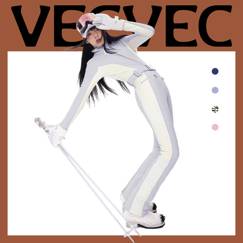 VECVEC双板连体滑雪服女防风防水
