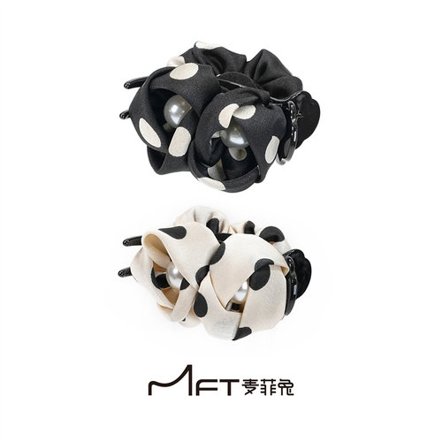 法式赫本风波点抓夹百搭盘发