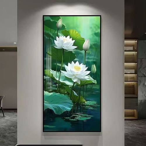 新款莲花图案荷花净秽家居装饰画