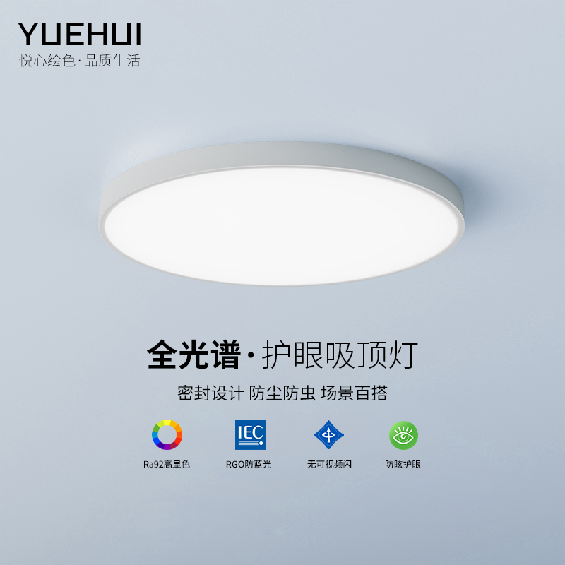 超薄全光谱LED三防高亮吸顶灯