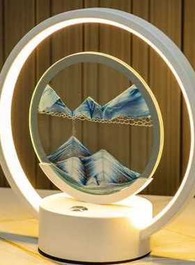 客厅玄关沙漏流沙画鹿摆件电视酒柜办公室家居装饰品乔迁结婚礼物