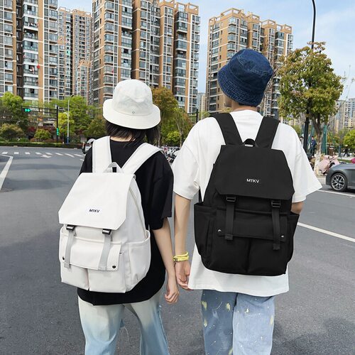 优选高中生尼龙书包女日系翻盖大容量电脑双肩包男学院风女街头潮