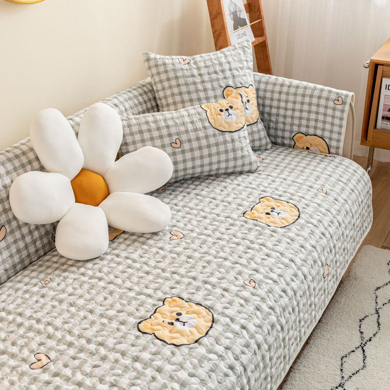 新品 特价布艺全棉沙发垫四季防滑简代纯棉套罩巾北欧坐垫