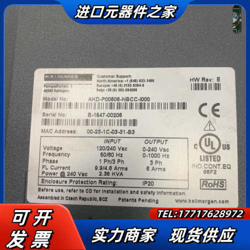 科尔摩根驱动器AKD-P00606-NB议价