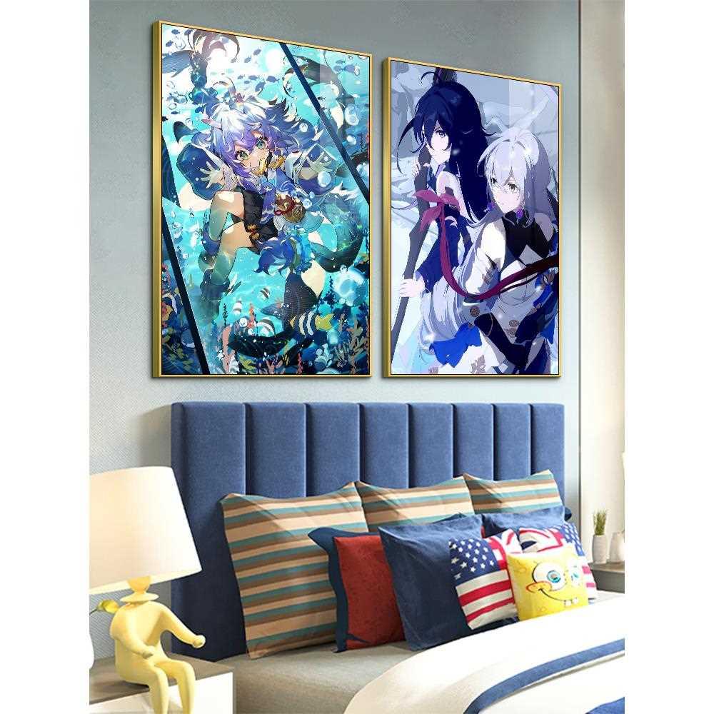 崩坏星穹铁道挂画卡芙卡银狼周边海报装饰画二次元动漫墙面壁画