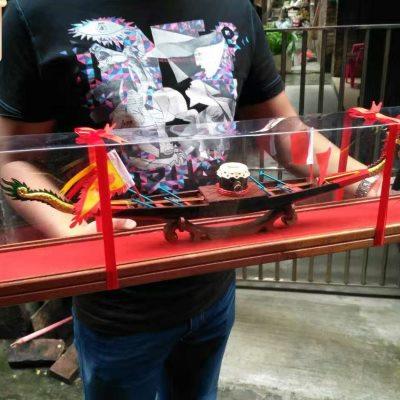 模型办公区中式 鸡头龙 传统龙舟 手工制作端午节礼物帆船摆件