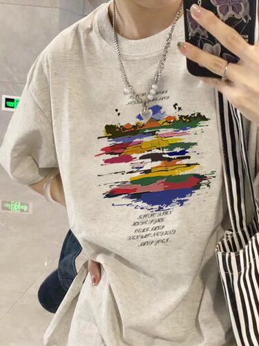 NASA联名男女同款情侣装纯夏装纯棉短袖T恤宽松百搭美式复古上衣