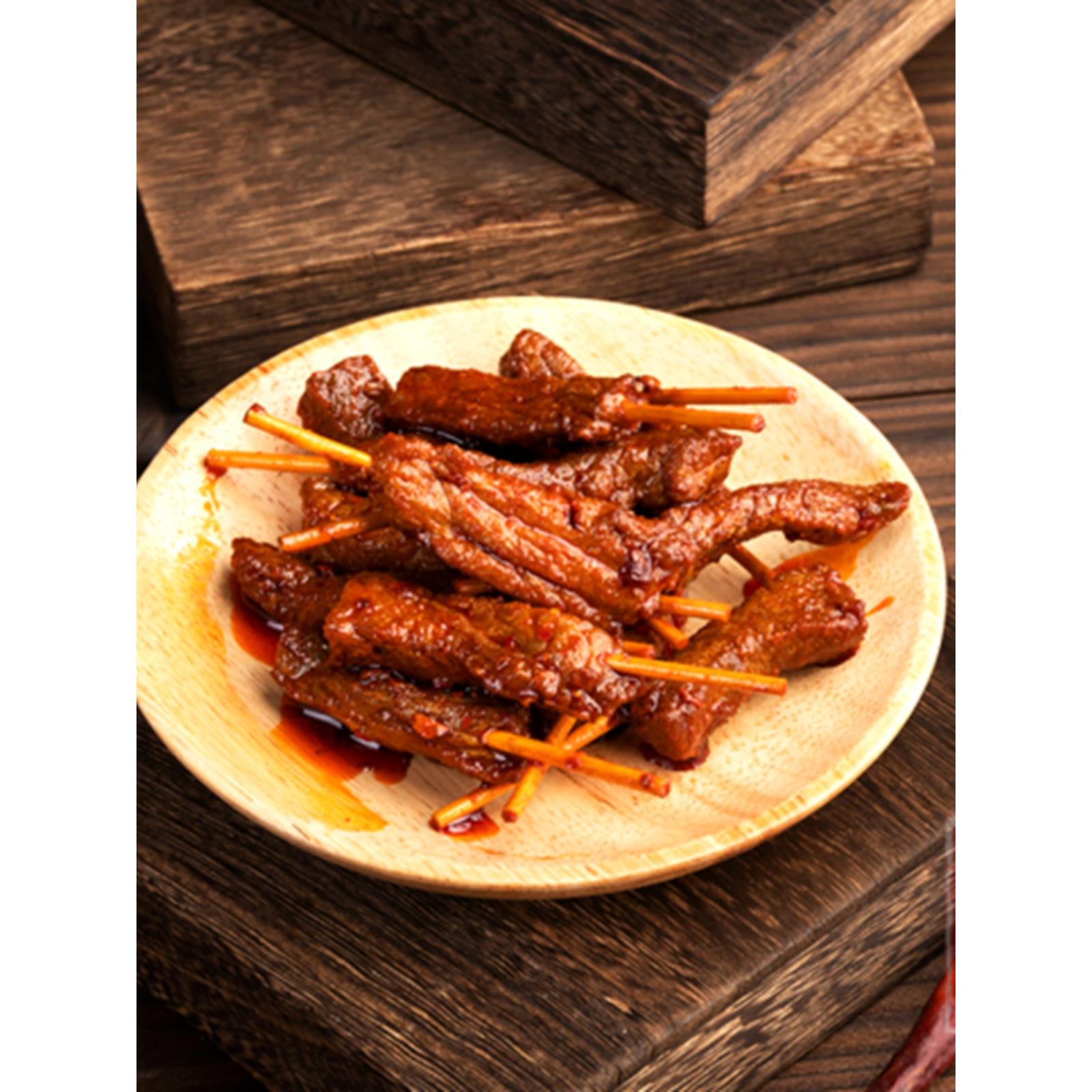 牙签牛肉麻辣手撕牛肉粒熟食网红冷小吃零食麻辣牛肉95克湖南特产