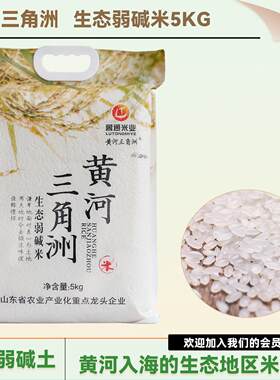 山东东营特产黄河口黄河三角洲大米生态弱碱米粳米福利5kg