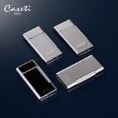 法国caseti卡沙帝打火机超薄砂轮明火充气高级定制刻字男生日礼物