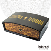 鲁宾斯基新款 盒进口雪松木内衬醇化储存烟箱 高端指纹开锁雪茄保湿