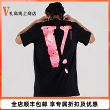 VLONE Sakura 大V字Logo樱花印花短袖T恤情侣款