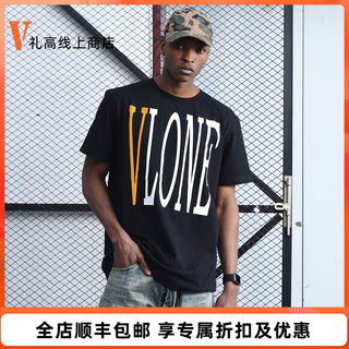 VLONE 背后大V T恤 男女同款 大Logo印花短袖T恤情侣款