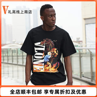 VLONE SS22西部牛仔字母印花T恤 男女同款黑色 情侣款