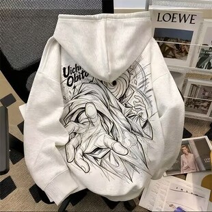 重磅连帽卫衣秋冬加绒加厚火影忍者宇智波带土时尚印花休闲百搭男