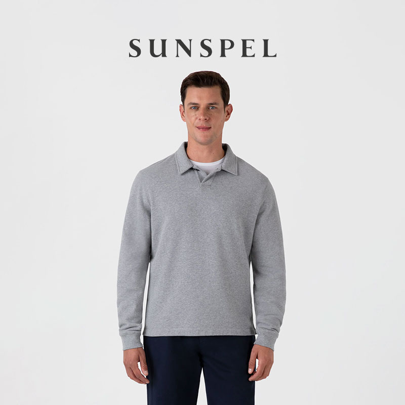 SUNSPEL男士秋冬棉质Polo领卫衣
