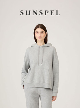 SUNSPEL女士秋冬全棉宽松LOOPBACK连帽卫衣