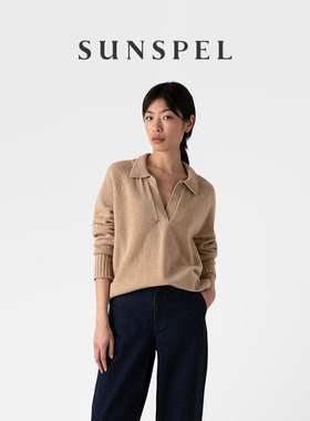 【特享6折】SUNSPEL女士秋冬羊羔毛Polo领针织衫套头毛衣