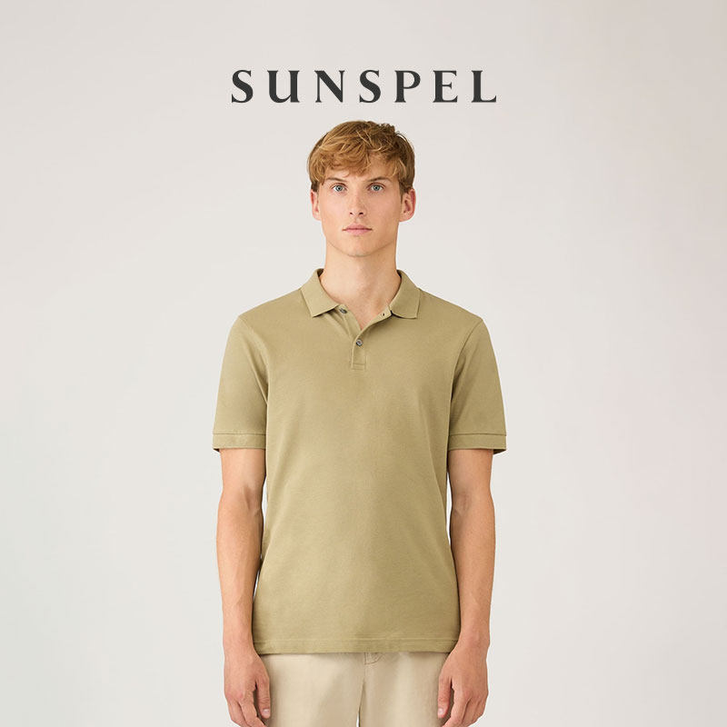 SUNSPEL男士早秋经典款珠地棉网眼Polo衫商务通勤Polo