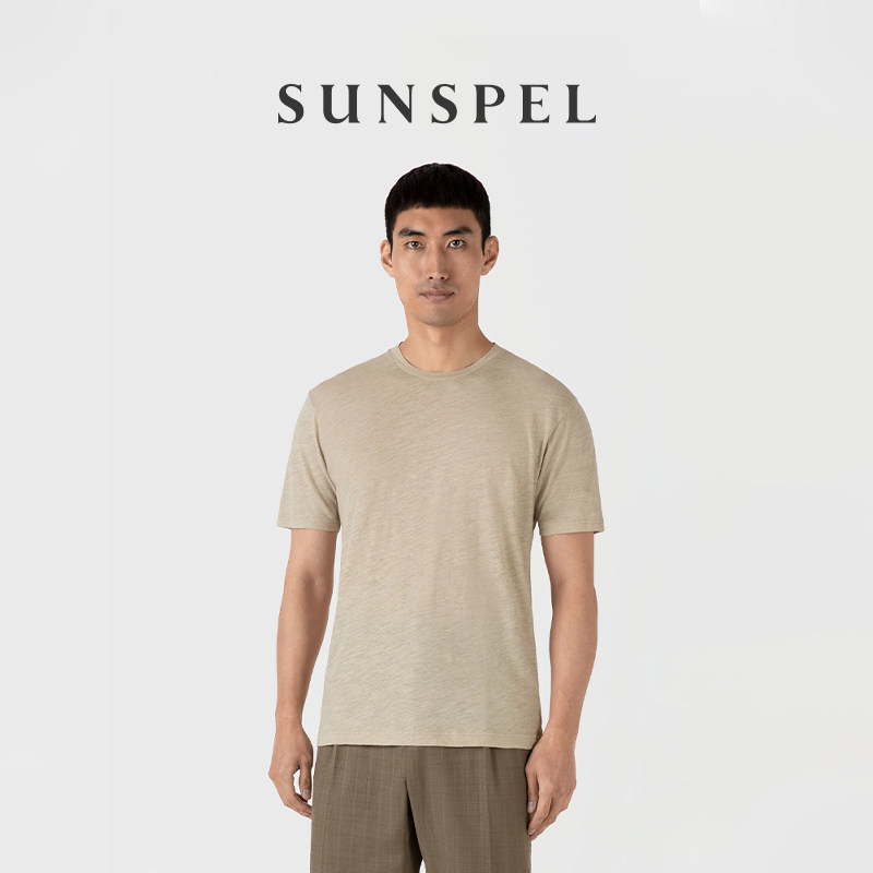 【亚麻系列】SUNSPEL男士春夏匹马棉亚麻混纺圆领T恤