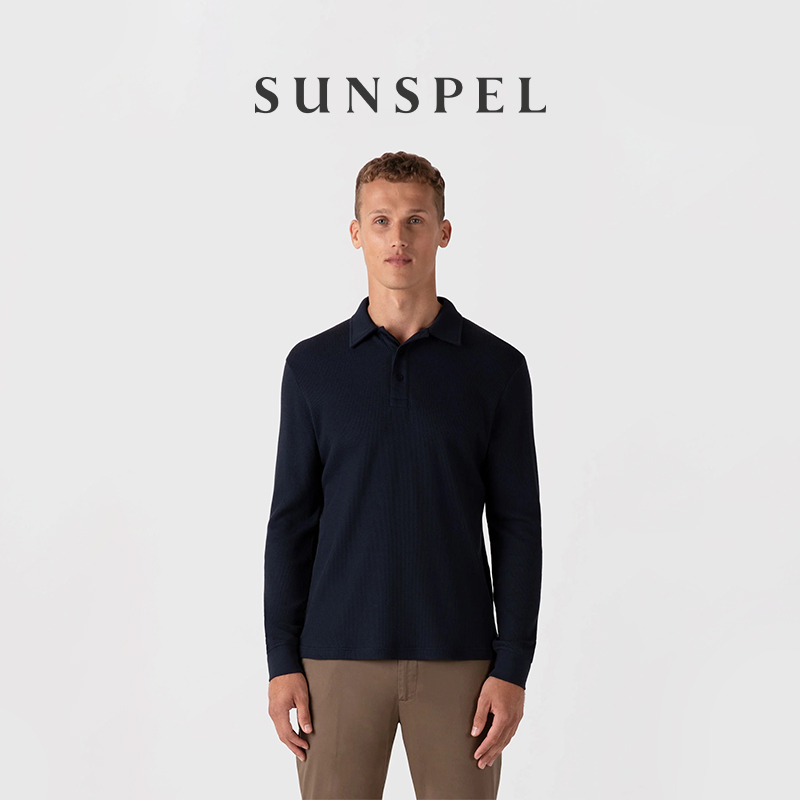 SUNSPEL男士秋冬华夫格Polo衫